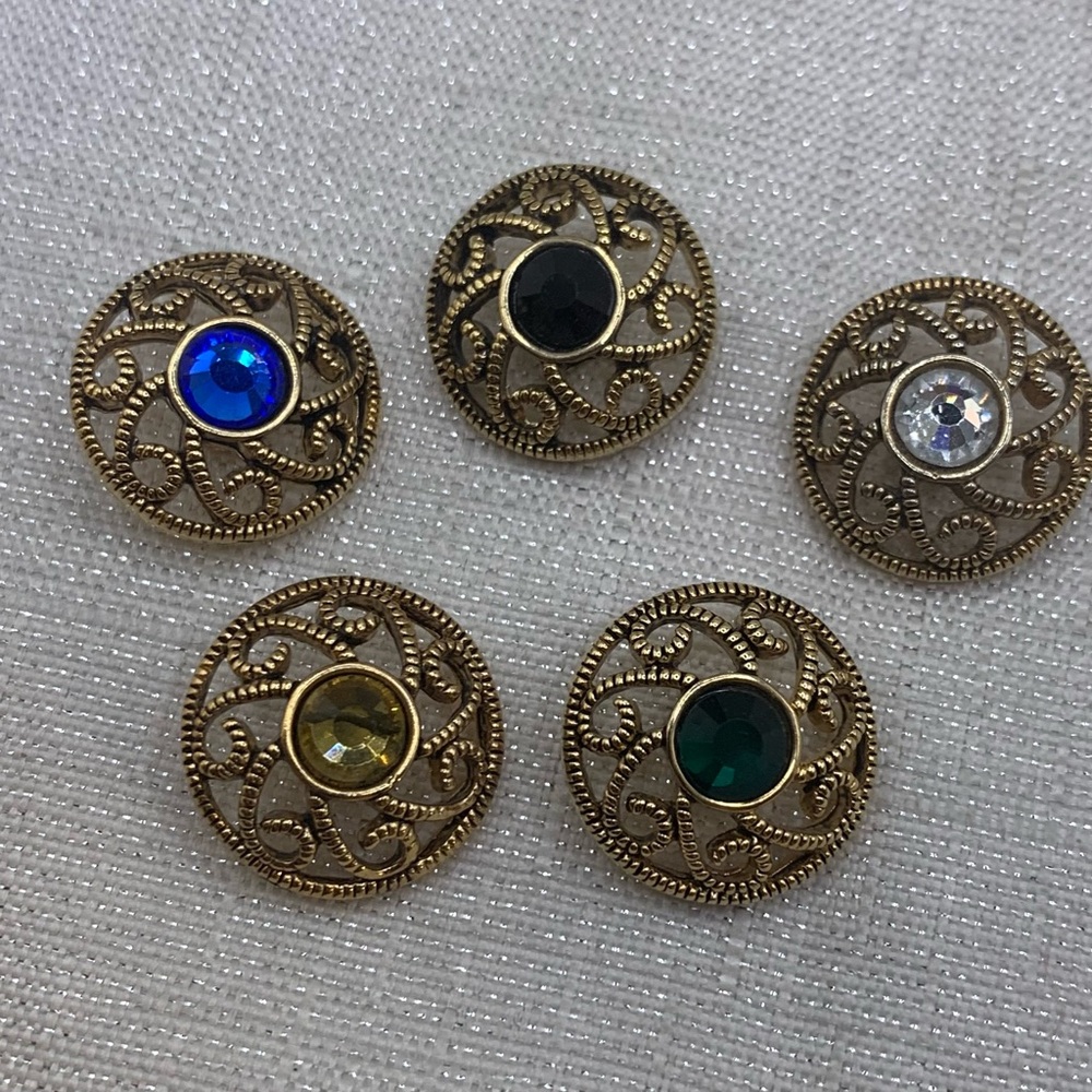 💗GOLD - Snap Button Charms - Ginger Snaps & Co. Set of 5